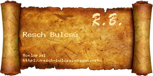 Resch Bulcsú névjegykártya
